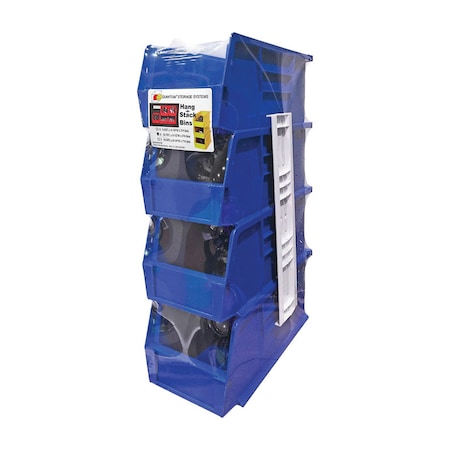 Quantum Storage Systems Hang and Stack Bin, Blue, 4 PK RQUS230BL